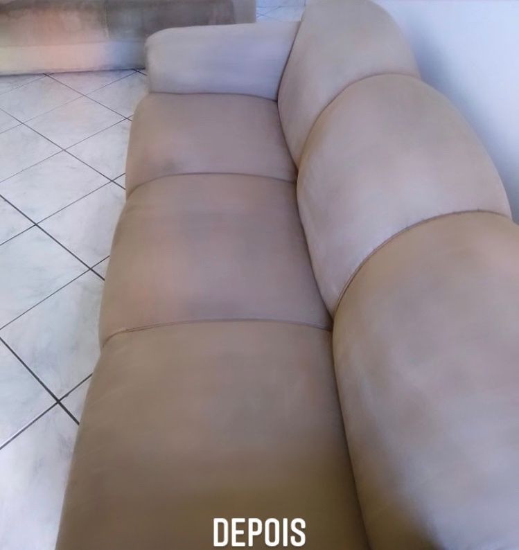 Sofá depois da higienização profissional